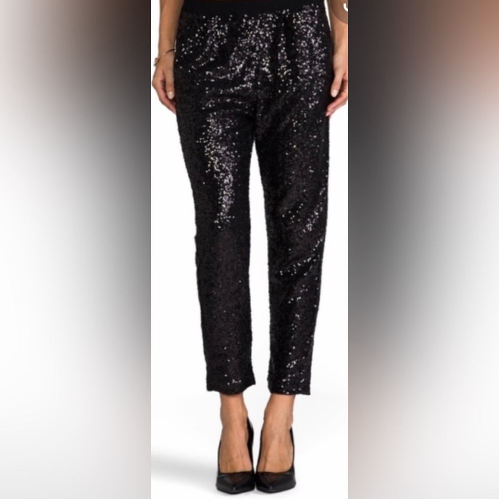 Ella Moss Black Sequin Ankle Pants